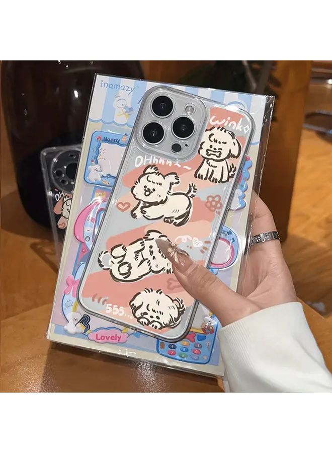غطاء هاتف iPhone 13 شفاف ومقاوم للصدمات بتصميم كلب لطيف وغطاء واقي - Image 3